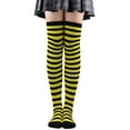 thumbnail image 1 of Bovemsi Women Casual Calf Socks Striped Over Knee Socks Halloween Leg Warmer Yellow Running Socks Womens, 1 of 2