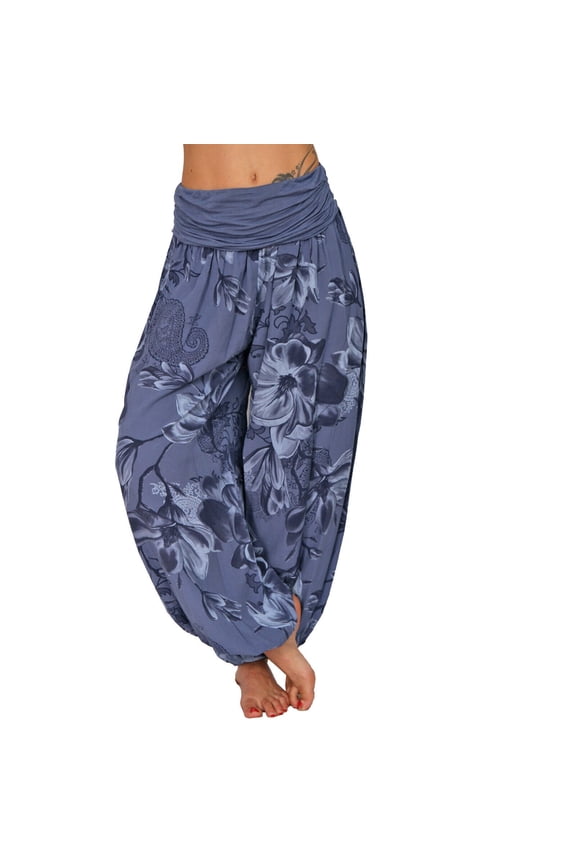 Women's Casual Pants Hippie High Waist Loose Wide Leg Plus Size Trousers Harem Beach Trousers