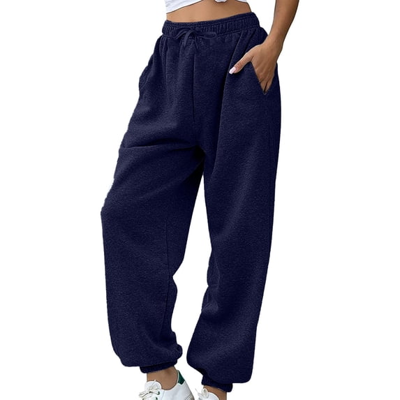Bovemsi Women's Casual Pants Sweatpants Petite Length Pockets Workout Athletic Joggers Drawstring Waist Sweat Athletic Pants
