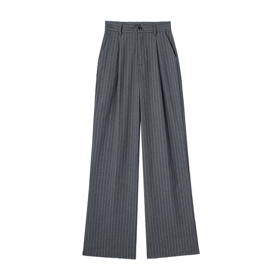 Bovemsi Women's Casual Pants Wide Leg High Elastic Waisted In The Back Business Work Trousers Long Straight Suit with Pockets