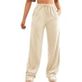 thumbnail image 1 of Bovemsi Women's Casual Pants Women Baggy Drawstring High Waisted Bottom Sweatpants Summer Hiking With Pockets Athletic Pants, 1 of 6