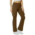 thumbnail image 1 of Bovemsi Women's Casual Pants Yoga Flare Leggings For Women High Waisted Workout Cargo With 6 Pockets for Travel, 1 of 9