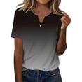 thumbnail image 1 of Bovemsi Women's Short Sleeved T Shirt V Neck Top Fashionable Casual Short Sleeved Shirt, Gray Women's Summer Short Sleeve T-Shirts, 3XL, 1 of 7