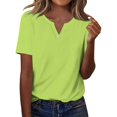 thumbnail image 1 of Bovemsi Women's Short Sleeved T Shirt V Neck Top Fashionable Casual Short Sleeved Shirt, Green Women's Summer Short Sleeve T-Shirts, M, 1 of 9