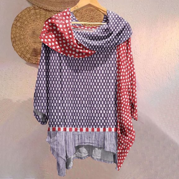 Bovemsi Women's Solid Color Draped Neck 3/4 Sleeve Linen Feel Top - Soft Polyester Blend with Functional Pockets - All-Season Casual Blouse, Pink, One Size