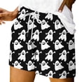 thumbnail image 1 of Bovemsi Women's Sports & Recreation Shorts Palazzo Pants for Women Black Halloween Themed Printed Comfort Shorts M, 1 of 4
