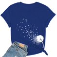 thumbnail image 1 of Bovemsi Women's Spring Round Neck Dandelion Printed Loose Casual Short Sleeved T Shirt, Blue Women's Summer Short Sleeve T-Shirts, XXL, 1 of 4