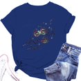 thumbnail image 1 of Bovemsi Women's Spring Round Neck Dandelion Printed Loose Casual Short Sleeved T Shirt, Blue Women's Summer Short Sleeve T-Shirts, XXL, 1 of 4