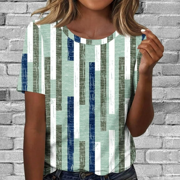 Bovemsi Women's Tops Summer Short Sleeve Crew Neck Shirts Casual Blouses for Women, Gray Women's Summer Short Sleeve T-Shirts, S