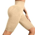 thumbnail image 1 of Bovemsi Women's Tummy Control Biker Shorts - Hip Lifting High Waisted, Textured Compression Tight Fit Peach Yoga Workout Athletic Leggings, 1 of 9