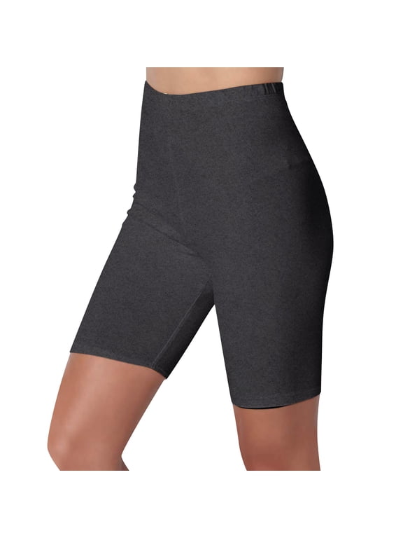 Women's Tummy Control Biker Shorts Workout High Waist Comfy Elastic Band Solid Active Yoga Pants Color For Workout Athletic Leggings