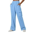 thumbnail image 1 of Bovemsi Womens Pants Women's High Waist Loose Sports Comfortable Jogging Trousers With Pocket Casual Sweatshirts Travel Pants, 1 of 4