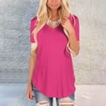 thumbnail image 1 of Bovemsi Womens Short Sleeve V Neck Loose Casual T Shirts Summer Tops, Pink Women's Summer Short Sleeve T-Shirts, L, 1 of 6
