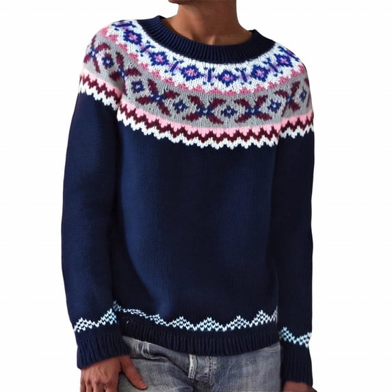 Bovemsi Womens Sweaters Autumn Winter Casual Pullover Tops Long Sleeve Crewneck Sweater Fall Sweaters