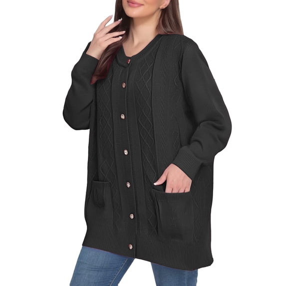 Bovemsi Womens Sweaters Cardigan For Elder Middle Moms Cozy Sweater Suitable Fall Winter Spring Warm Soft Casual Outerwear Daily Wear Fall Sweaters