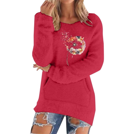 Bovemsi Womens Sweaters Casual Solid Long Sleeve Jumper Blouse Cute Sweaters