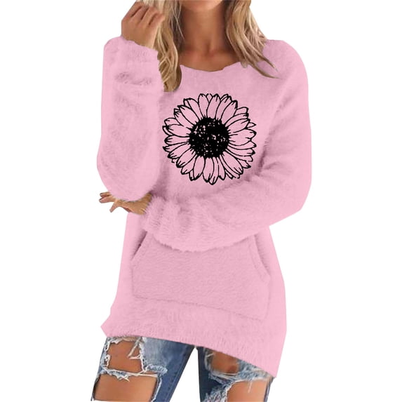 Bovemsi Womens Sweaters Casual Solid Long Sleeve Jumper Blouse Fall Sweaters