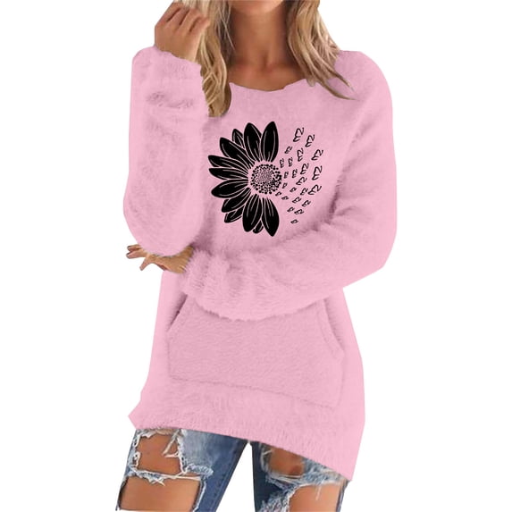 Bovemsi Womens Sweaters Casual Solid Long Sleeve Jumper Blouse Fall Sweaters