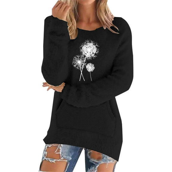 Bovemsi Womens Sweaters Casual Solid Long Sleeve Jumper Blouse Fall Sweaters