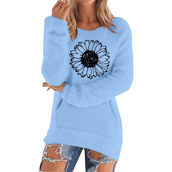 Bovemsi Womens Sweaters Casual Solid Long Sleeve Jumper Blouse Fall Sweaters