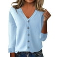 thumbnail image 1 of Bovemsi Womens Sweaters Cozy Cardigan Button Down V Neck Knit Sweater Jacket Lightweight Comfy Open Front Coats W/Pockets Business Casual Sweaters, 1 of 4