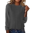 thumbnail image 1 of Bovemsi Womens Sweaters Cozy European And American Solid Color Loose Ladies Sweater Spring Autumn One Word Shoulder Exposed Business Casual Sweaters, 1 of 3