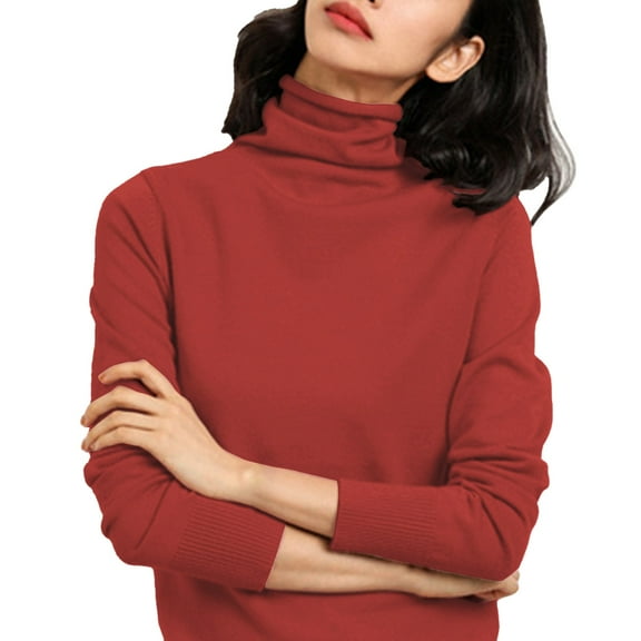Bovemsi Womens Sweaters Cozy Fall/winter Turtleneck Sweater Women Pile Neck Pullover Slim Bottoming Business Casual Sweaters