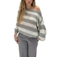 thumbnail image 1 of Bovemsi Womens Sweaters Cozy For Women Trendy Crewneck Long Sleeve Color Block Sweater Tops Fall Chunky Cable Knit Pullover Business Casual Sweaters, 1 of 9