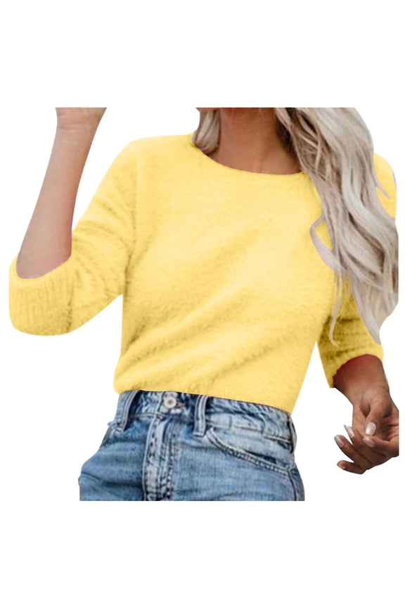 Womens Sweaters Cozy Fuzzy Sweater For Women Cowl Neck Long Sleeve Women's Fashionable Pullovers Business Casual Sweaters