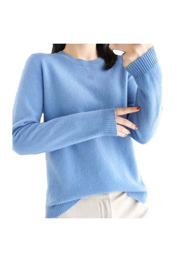 Womens Sweaters Cozy Light For Women Long Sleeve Crew Neck Lightweight Soft Knitted Pullover Blouse Business Casual Sweaters