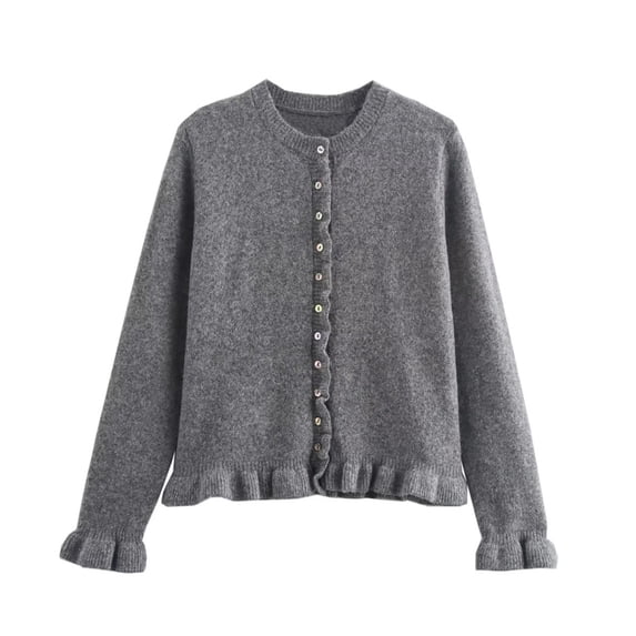 Bovemsi Womens Sweaters Cozy Woman Solid Color Layered Decorative Knitted Jacket With Black Edge Business Casual Sweaters