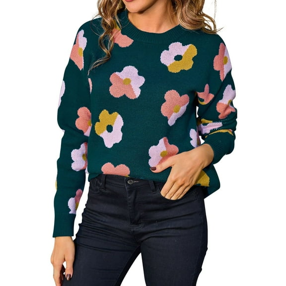 Bovemsi Womens Sweaters Cozy Women's Autumn And Winter Knitted Long Sleeved Sweater Warm Comfortable Top Casual Fashion Business Casual Sweaters