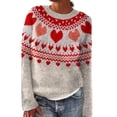 thumbnail image 1 of Bovemsi Womens Sweaters Cozy Women's Knitted Print Retro Sweater Casual Crewneck Long Sleeve Lightweight Cropped Pullover Business Casual Sweaters, 1 of 4