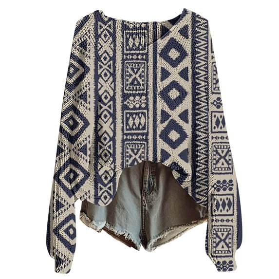 Bovemsi Womens Sweaters Fall For Women 2025 Plus Size Graphic Print Long Sleeve Shirts Casual Cute Knit Tops Pullover Cute Sweaters