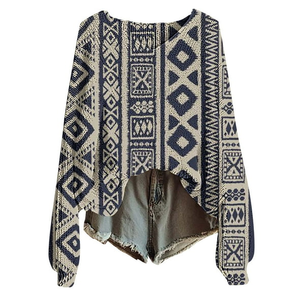 Bovemsi Womens Sweaters Fall For Women 2025 Plus Size Graphic Print Long Sleeve Shirts Casual Cute Knit Tops Pullover Fall Sweaters