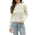 thumbnail image 1 of Bovemsi Womens Sweaters For Women Knit Crew Neck Long Sleeve Soft Pullover Sweater Fall Sweaters, 1 of 4