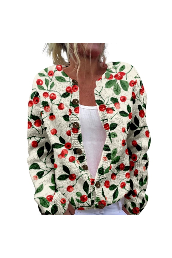 Womens Sweaters For Women Open Front Cardigan Chunky Long Sleeve Plus Size Button Up Fall Trendy Blouse Cute Sweaters