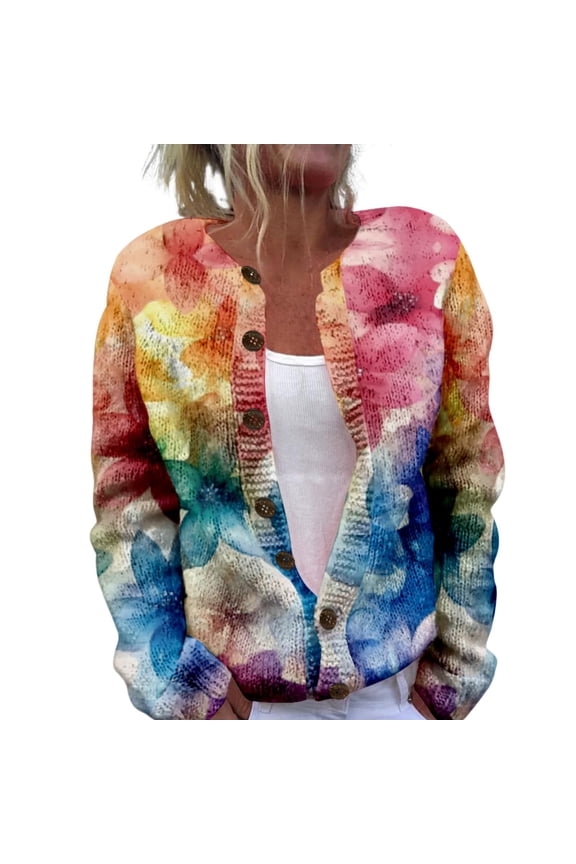 Womens Sweaters For Women Open Front Cardigan Chunky Long Sleeve Plus Size Button Up Fall Trendy Blouse Fall Sweaters