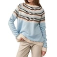 thumbnail image 1 of Bovemsi Womens Sweaters Isle Sweater Colorful Crew Neck Long Sleeve Pullover Jumper Tops Fall Sweaters, 1 of 4