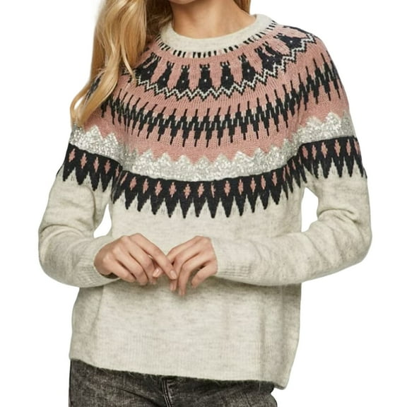 Bovemsi Womens Sweaters Isle Sweater Colorful Crew Neck Long Sleeve Pullover Jumper Tops Fall Sweaters