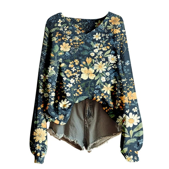 Bovemsi Womens Sweaters Knitted Pullover Sweater For Women Fashion Long Sleeve Blouse Winter Warm Layer Top Daily Going Out Shirts Fall Sweaters