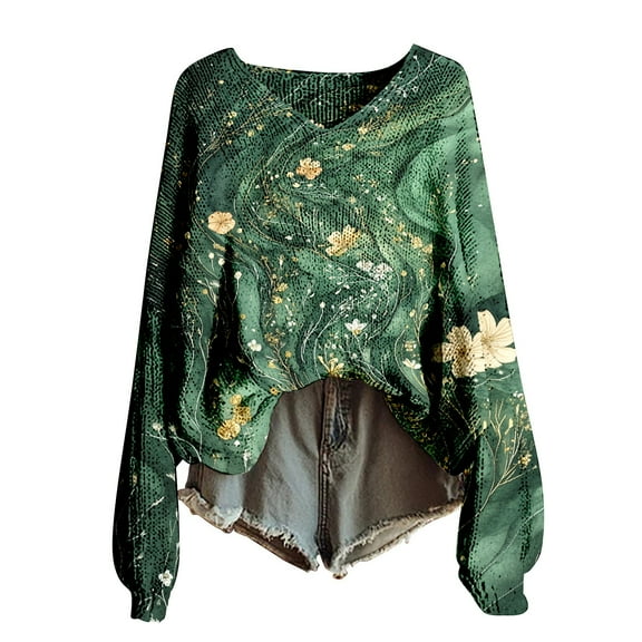 Bovemsi Womens Sweaters Knitted Pullover Sweater For Women Fashion Long Sleeve Blouse Winter Warm Layer Top Daily Going Out Shirts Fall Sweaters