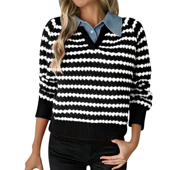 Bovemsi Womens Sweaters Women's Button Down Long Sleeve Crewneck Crop Cardigan Sweater Cute Knitwear Clothes Cute Sweaters