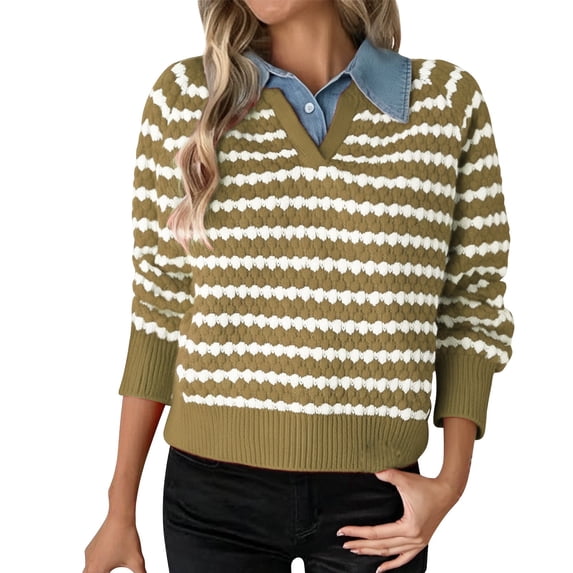 Bovemsi Womens Sweaters Women's Button Down Long Sleeve Crewneck Crop Cardigan Sweater Cute Knitwear Clothes Fall Sweaters