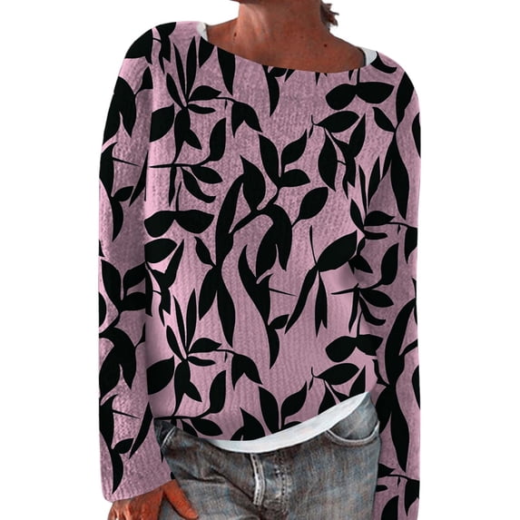 Bovemsi Womens Sweaters Women's Design Loose Casual Knit Drop Shoulder Long Sleeve Pullover Sweater Fall Sweaters