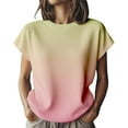 thumbnail image 1 of Bovemsi Womens Sweaters Women's Knit Short Sleeve Top Soft Stretchy Crew Neck Blouse Casual Versatile T Shirt For Daily Wear Cute Sweaters, 1 of 6