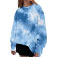 thumbnail image 1 of Bovemsi Womens Sweatshirts Fashionable Autumn And Winter Casual Tie Dye Pattern Long Sleeved Loose Top Fall Fashion Outfits 2025 Clothes, 1 of 9