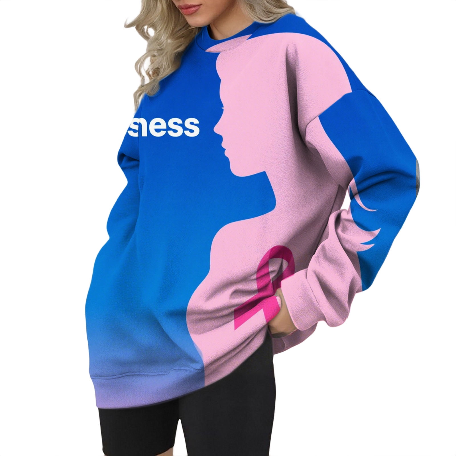 Bovemsi Womens Sweatshirts For Her: Breast Cancer Awareness Graphic ...