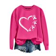 thumbnail image 1 of Bovemsi Womens Sweatshirts Ribbon Shirts For Women Breast Cancer Awareness Graphic Print Inspirational Tops Fall Fashion Outfits 2025 Clothes, 1 of 4