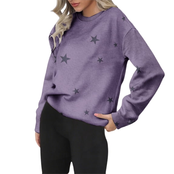 Bovemsi Womens Sweatshirts Solid Color Sweatshirt Tops Long Sleeves Casual Pullover Lightweight Loose Fall Fashion Outfits 2025 Clothes